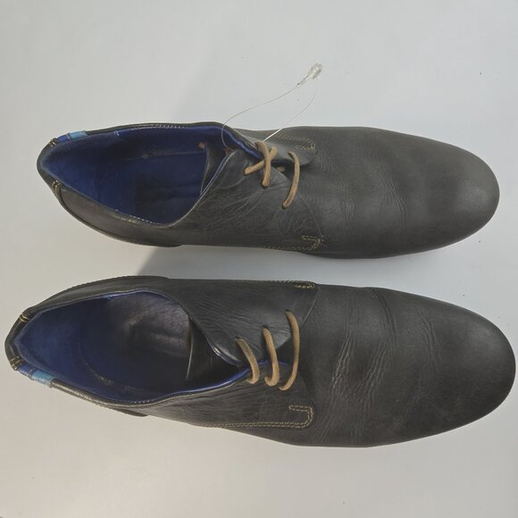 John Fluevog CBC Radio blue leather shoes - Picture 2 of 8